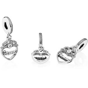 Pandora Retired Silver Princess Heart Charm